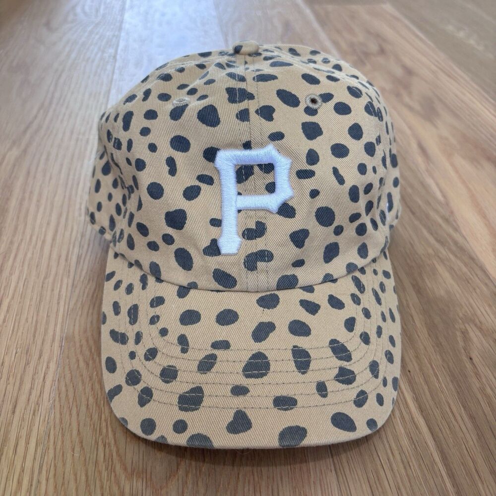 '47 Women's Adjustable Baseball Cap Beige/WashedBlack Animal Print Logo One Size